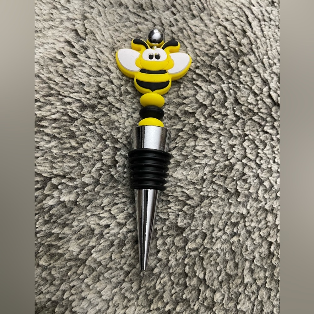 Beaded wine toppers! Brand new never used! Bumblebee & Love is love